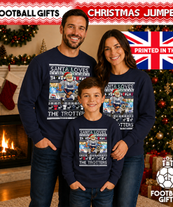 Santa Loves The Trotters Bolton Navy Christmas Jumper - Image 4