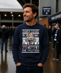 Santa Loves The Trotters Bolton Navy Christmas Jumper - Image 3