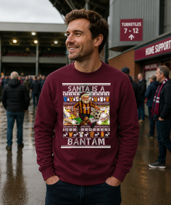 Santa Is A Bantam Bradford City Burgundy Christmas Jumper - Image 3