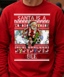 Santa Is A Bee Brentford Red Christmas Jumper