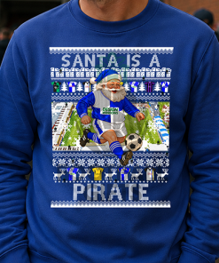 Santa Is A Pirate Bristol Rovers Blue Christmas Jumper