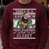 Santa Is A Claret Burnley Burgundy Christmas Jumper