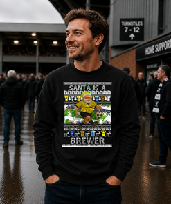 Santa Is A Brewer Burton Albion Black Christmas Jumper - Image 3