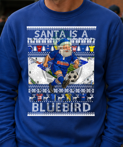 Santa Is A Bluebird Cardiff City Blue Christmas Jumper