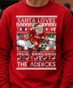 Santa Loves The Addicks Charlton Athletic Red Christmas Jumper