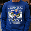 Santa Is A Spireite Chesterfield Blue Christmas Jumper
