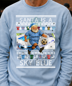 Santa Is A Sky Blue Coventry City Sky Blue Christmas Jumper