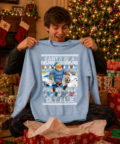 Santa Is A Sky Blue Coventry City Sky Blue Christmas Jumper - Image 2