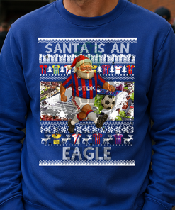 Santa Is An Eagle Crystal Palace Blue Christmas Jumper