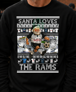 Santa Loves The Rams Derby County Black Christmas Jumper