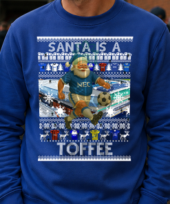 Santa Is A Toffee Everton Blue Christmas Jumper