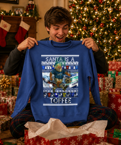 Santa Is A Toffee Everton Blue Christmas Jumper - Image 4