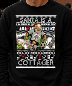 Santa Is A Cottager Fulham Black Christmas Jumper
