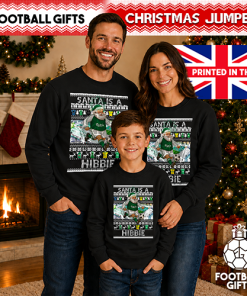 Santa Is A Hibbie Black Hibernian Christmas Jumper - Image 4