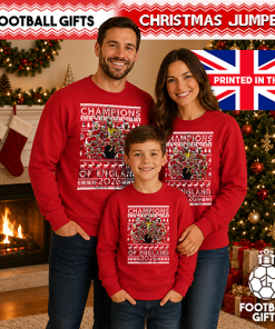 Arsenal Champions Of England 2026 Red Christmas Jumper - Image 2