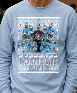 Coventry City Champions 2026 Sky Blue Christmas Jumper