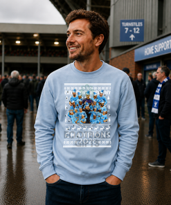 Coventry City Champions 2026 Sky Blue Christmas Jumper - Image 3