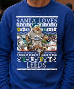 Santa Loves Leeds Blue Leeds Utd Christmas Jumper