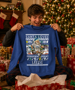 Santa Loves Leeds Blue Leeds Utd Christmas Jumper - Image 2
