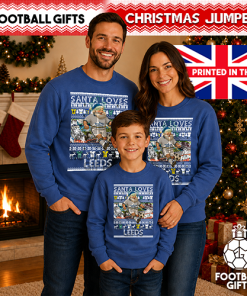 Santa Loves Leeds Blue Leeds Utd Christmas Jumper - Image 4