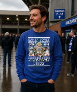 Santa Loves Leeds Blue Leeds Utd Christmas Jumper - Image 3