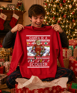 Santa Is A Scouser Liverpool Red Christmas Jumper - Image 2