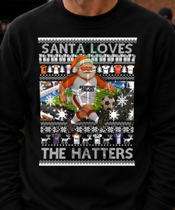 Santa Loves The Hatters Luton Town Black Christmas Jumper