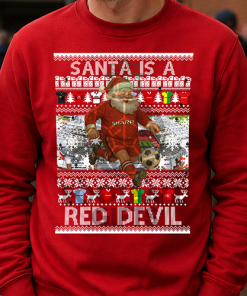 Santa Is A Red Devil Man Utd Red Christmas Jumper