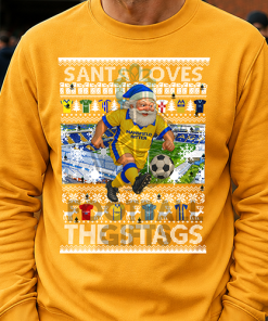 Santa Loves The Stags Mansfield Town Yellow Christmas Jumper