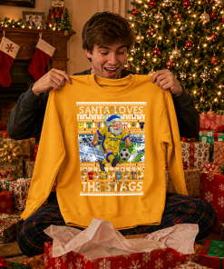 Santa Loves The Stags Mansfield Town Yellow Christmas Jumper - Image 2