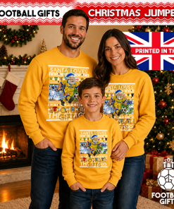 Santa Loves The Stags Mansfield Town Yellow Christmas Jumper - Image 4