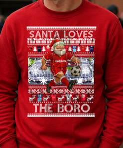Santa Loves The Boro Middlesbrough Red Christmas Jumper