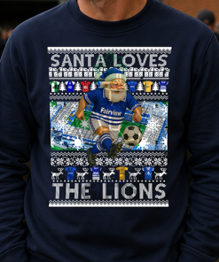 Santa Loves The Lions Millwall Navy Christmas Jumper
