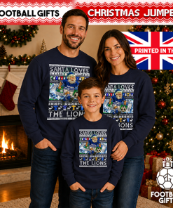 Santa Loves The Lions Millwall Navy Christmas Jumper - Image 4