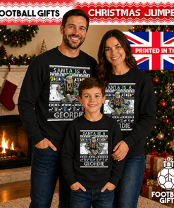 Santa Is A Geordie Newcastle Black Christmas Jumper - Image 4