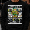 Santa Is A Canarie Norwich City Black Christmas Jumper