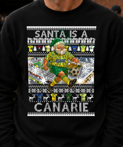 Santa Is A Canarie Norwich City Black Christmas Jumper