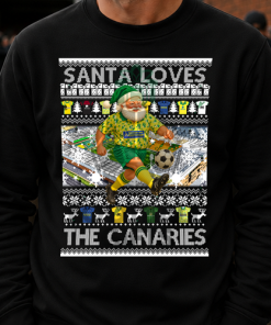 Santa Loves The Canaries Norwich City Black Christmas Jumper