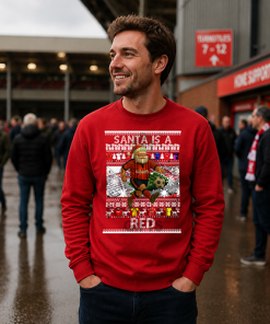 Santa Is A Red Nottingham Forest Red Christmas Jumper - Image 3
