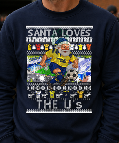 Santa Loves The U's Oxford United Navy Christmas Jumper