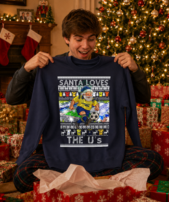 Santa Loves The U's Oxford United Navy Christmas Jumper - Image 2