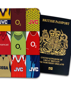 Arsenal Classic Kit Montage Passport Holder Retro Shirt Montage