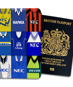 Everton Classic Kit Montage Passport Holder Retro Shirt Montage