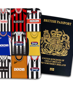 Grimsby Town Classic Kit Montage Passport Holder Retro Shirt Montage