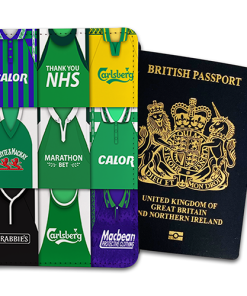 Hibernian Classic Kit Montage Passport Holder Retro Shirt Montage