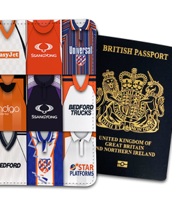 Luton Town Classic Kit Montage Passport Holder Retro Shirt Montage