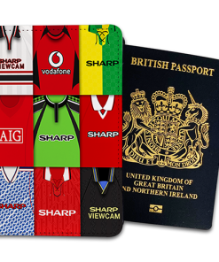 Man Utd Classic Kit Montage Passport Holder Retro Shirt Montage