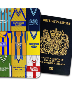 Mansfield Town Classic Kit Montage Passport Holder Retro Shirt Montage