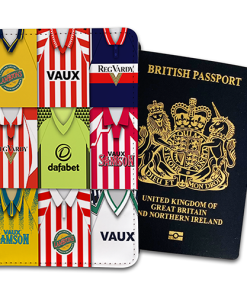 Sunderland Classic Kit Montage Passport Holder Retro Shirt Montage