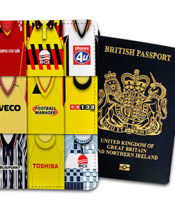 Watford Classic Kit Montage Passport Holder Retro Shirt Montage